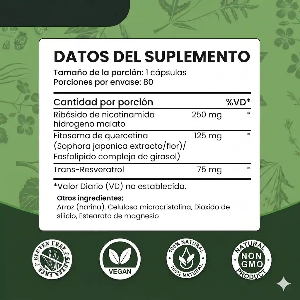 NAD+ Resveratrol: 900g de Vitalidad